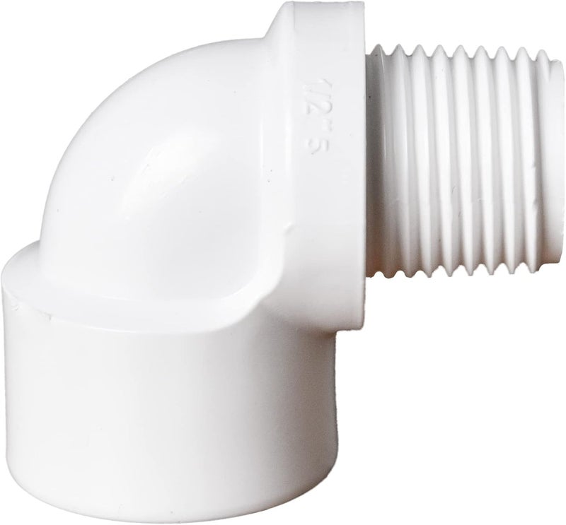 FangKingNo 10PCS 1/2" PVC Male to Female Thread 90° Street Elbow Coupling Adapter Connector (MIPT to FIPT) for PVC PIPE Pressure Fittings White 10-PACK (1/2 Inch) - Image 3